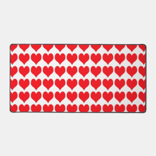 Red Hearts Desk Mat