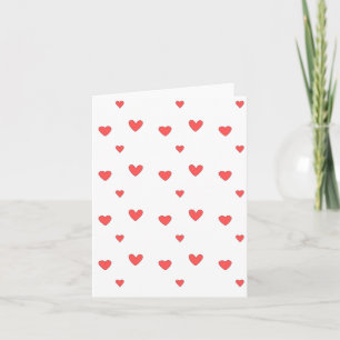 Red Hearts Drawing Background Card