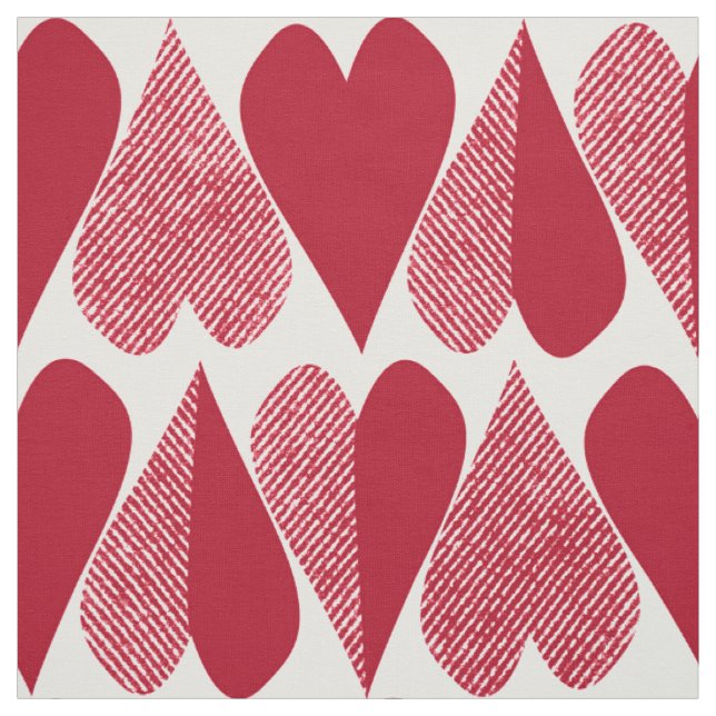Red hearts . fabric (Swatch)