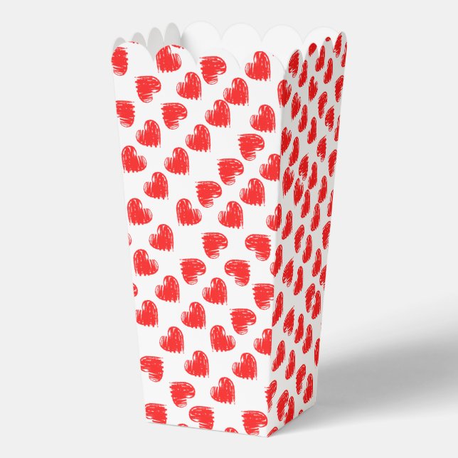 Red hearts favour box (Front)
