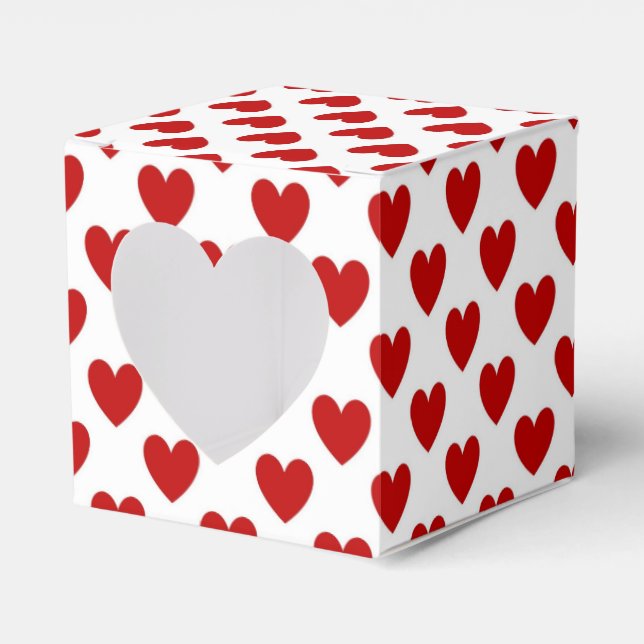 Red Hearts Favour Box (Front Side)