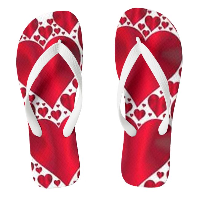 RED HEARTS FOR VALENTINE'S DAY JANDALS (Footbed)