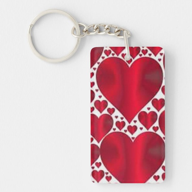 RED HEARTS FOR VALENTINE'S DAY KEY RING (Front)