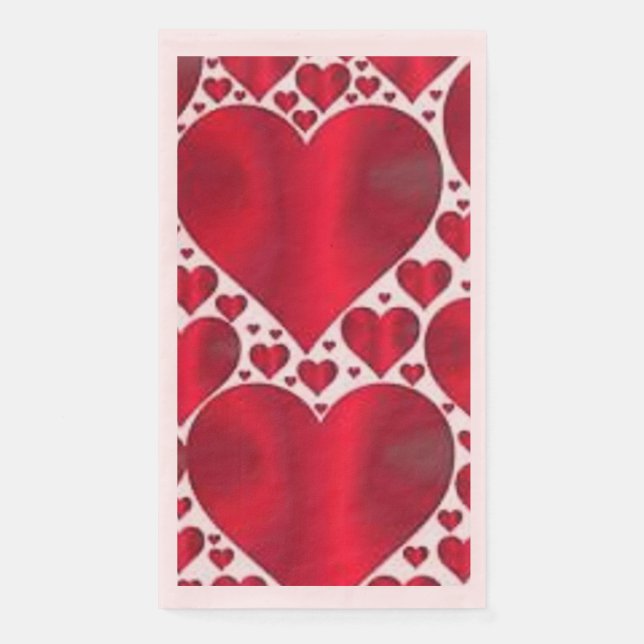 RED HEARTS FOR VALENTINE'S DAY NAPKIN (Front)