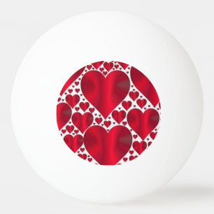 RED HEARTS FOR VALENTINE'S DAY PING PONG BALL