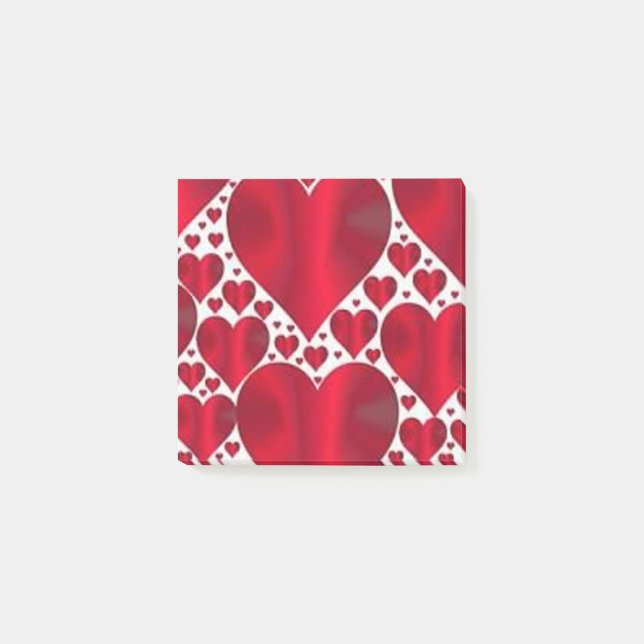 RED HEARTS FOR VALENTINE'S DAY POST-IT NOTES (Front)