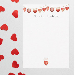 Red Hearts Girland Valentine's Day Personalizable Card