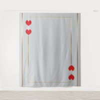 Red Hearts Gold Card Photography Backdrop