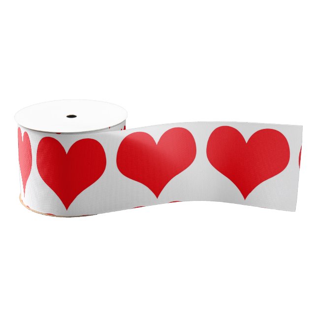 Red Hearts Grosgrain Ribbon (Spool)