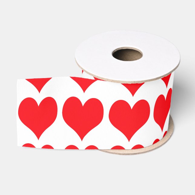 Red Hearts Grosgrain Ribbon (Spool)