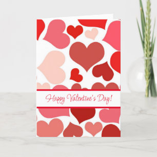 Red Hearts Happy Valentine's Day Card