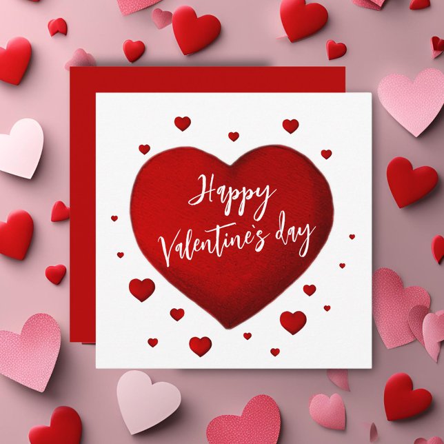 Red Hearts Happy Valentine's Day Holiday Card (Creator Uploaded)