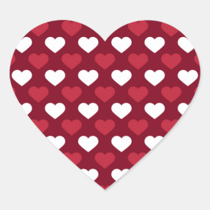 Red Hearts Heart Sticker