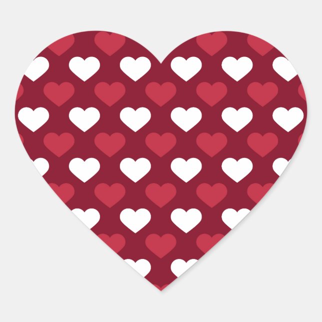 Red Hearts Heart Sticker (Front)