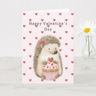 Red Hearts Hedgehog Love Card