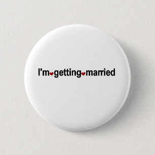 Red Hearts I'm Getting Married 6 Cm Round Badge