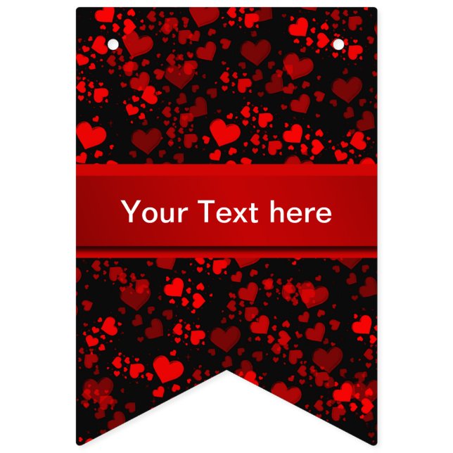 red hearts in black and template text bunting  (Thirteenth Flag)