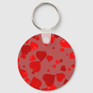 Red Hearts Key Ring