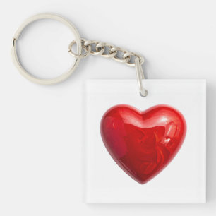 Red hearts key ring