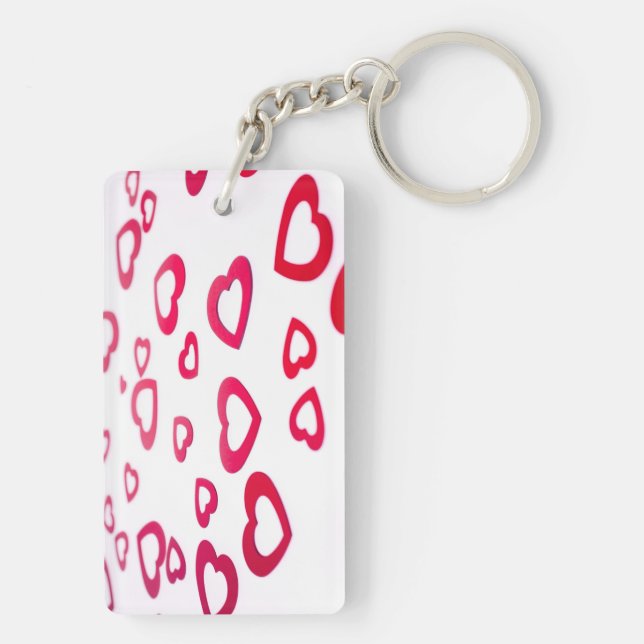 Red hearts key ring (Back)