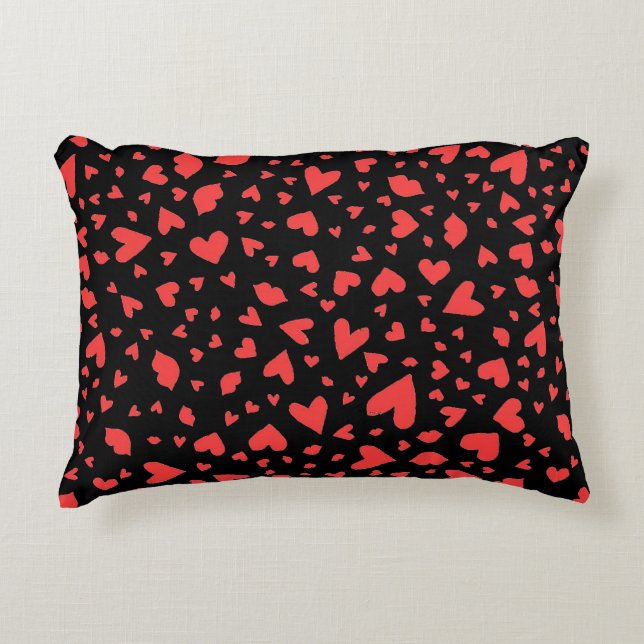 Red Hearts & Kisses Decorative Cushion (Front)