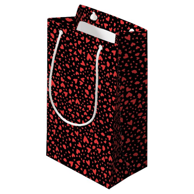 Red Hearts & Kisses Small Gift Bag (Front Angled)