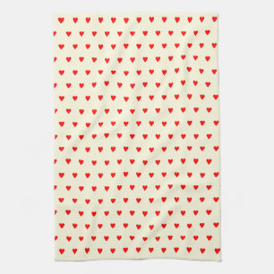 Red Hearts Kitchen Towel