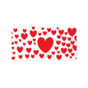Red Hearts Labels