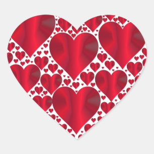 Red Hearts Lace Design on White Background  Heart  Sticker