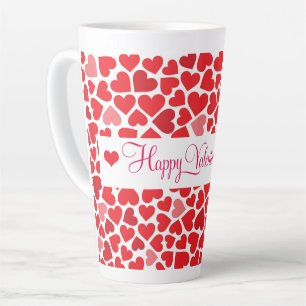 Red Hearts Latte Mug