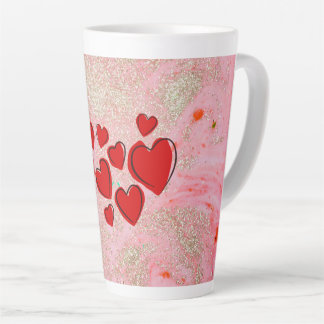 Red hearts Latte Mug