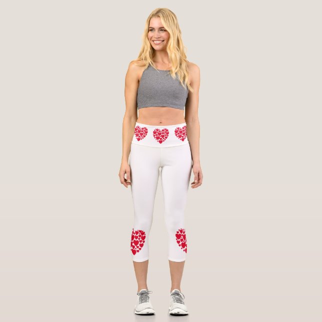 Red hearts, leggings (Front)