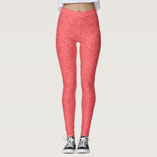 Red Hearts Leggings Love