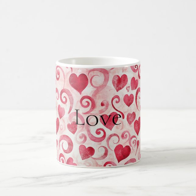 Red Hearts Love Coffee Mug (Center)