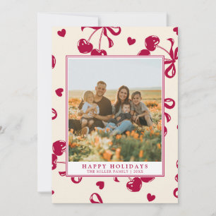 Red Hearts Love Holiday Cards