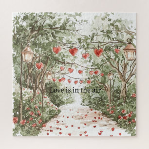 Red Hearts Love is in the air Jigsaw Puzzle