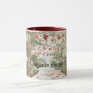 Red Hearts Love is in the air Mug