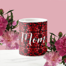 Red Hearts Love Personalised Coffee Mug
