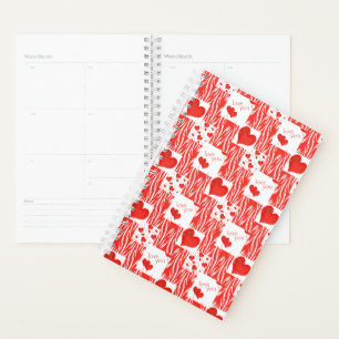 Red hearts, love. planner