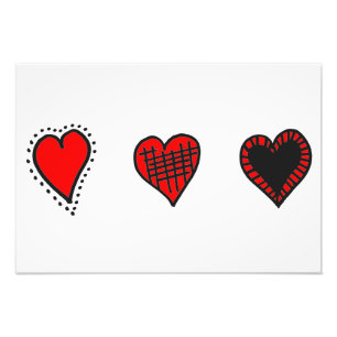 Red Hearts, Love, Romance, Valentine's Day Photo Print