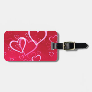 Red Hearts Luggage Tag