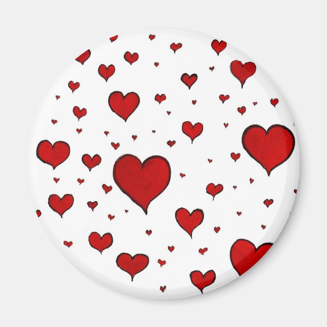 Red hearts magnet (Front)