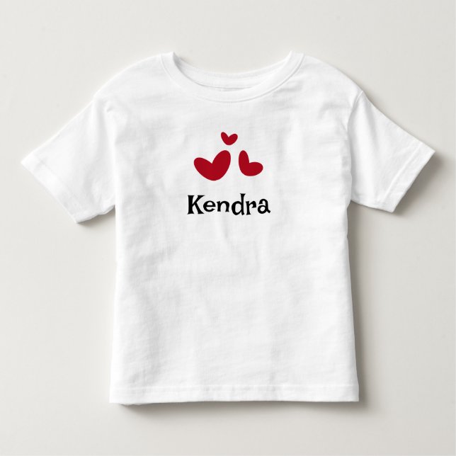 Red Hearts Modern Minimalist White Toddler T-Shirt (Front)