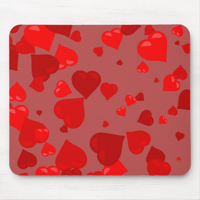 Red Hearts Mouse Pad (Front)