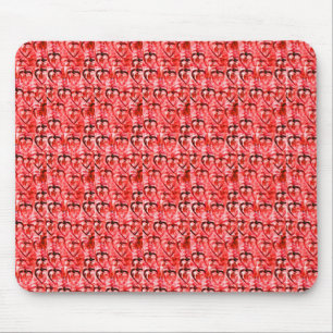 Red hearts mouse pad