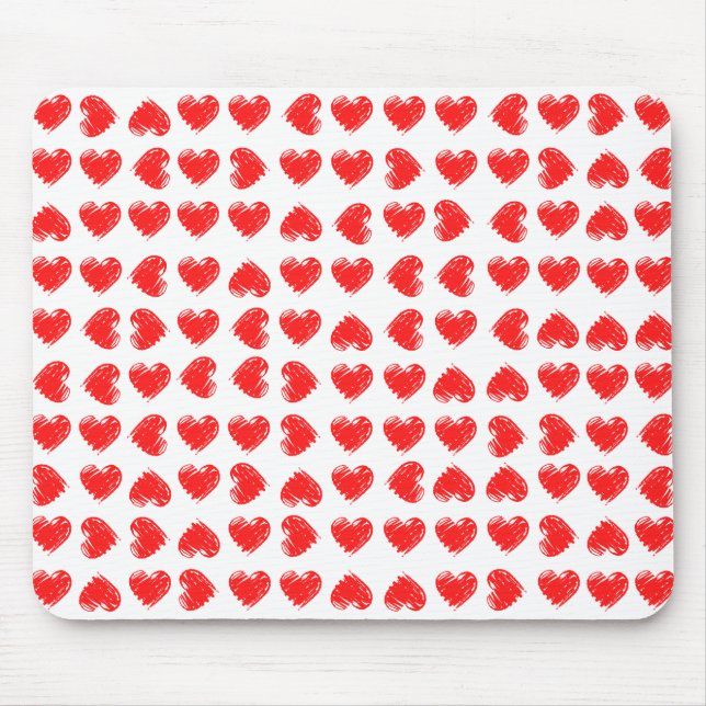 Red hearts mouse pad (Front)