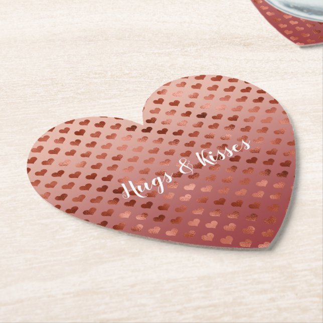 Red Hearts Ombre      Paper Coaster (Angled)