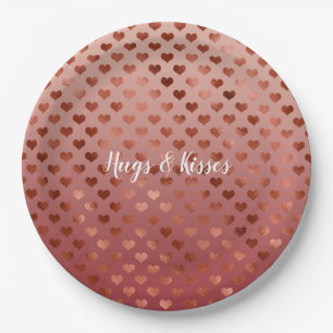 Red Hearts Ombre      Paper Plate