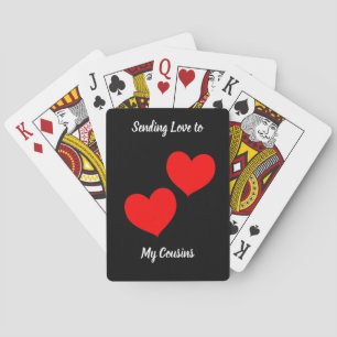 Red Hearts on Black Playing Cards