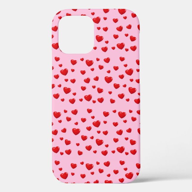 red hearts on pink Case-Mate iPhone case (Back)